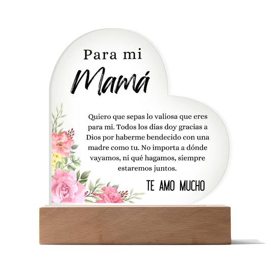 PARA MI MAMÁ |Acrylic Heart Plaque